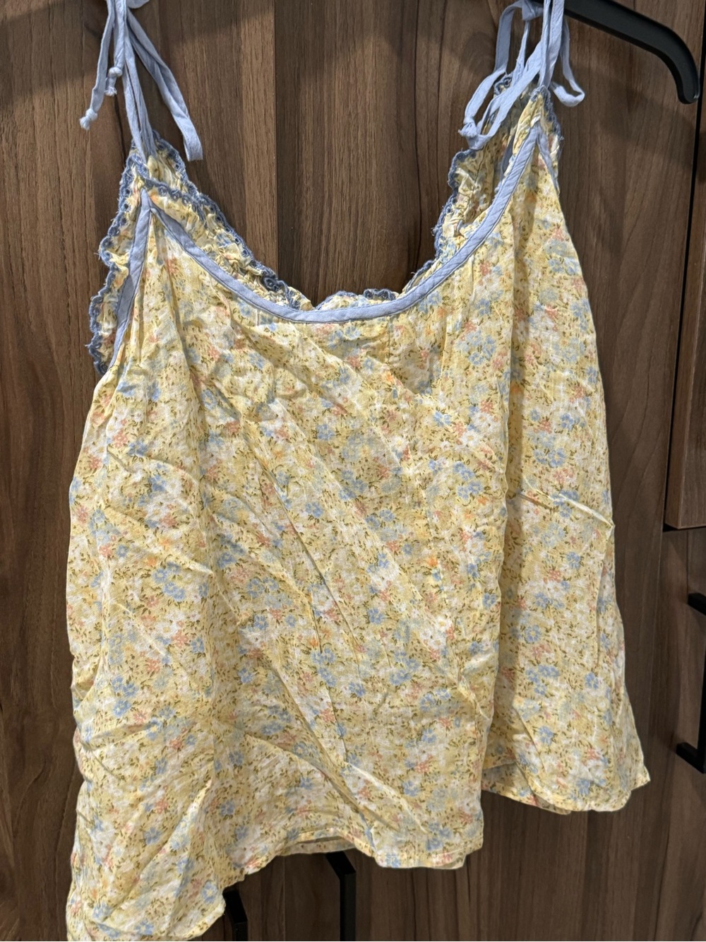 American Eagle Outfitters Yellow Floral Tie-Strap Tank - Picture 4 of 6